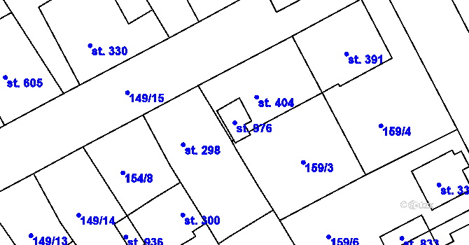 Parcela st. 976 v KÚ Studánka, Katastrální mapa