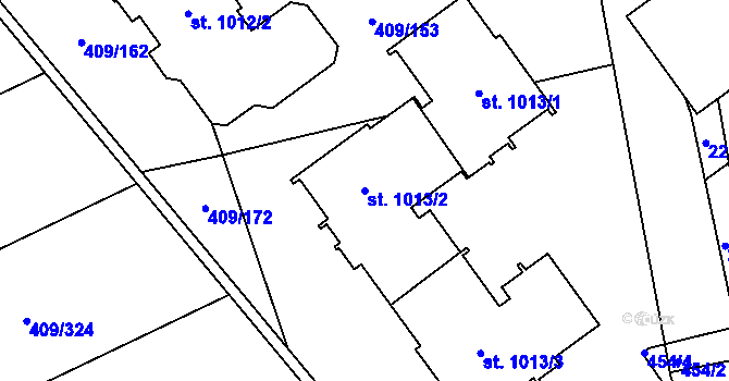 Parcela st. 1013/2 v KÚ Studánka, Katastrální mapa
