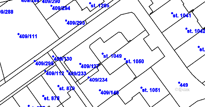 Parcela st. 1049 v KÚ Studánka, Katastrální mapa
