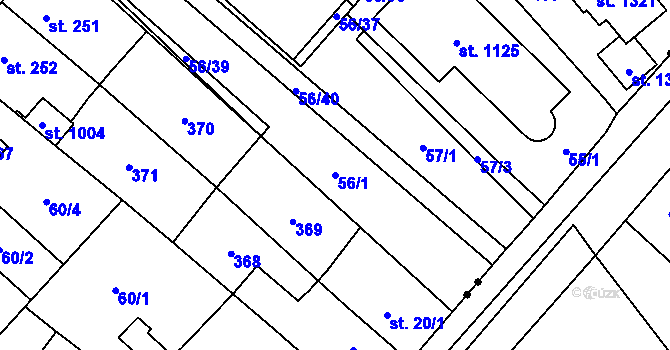 Parcela st. 56/1 v KÚ Studánka, Katastrální mapa