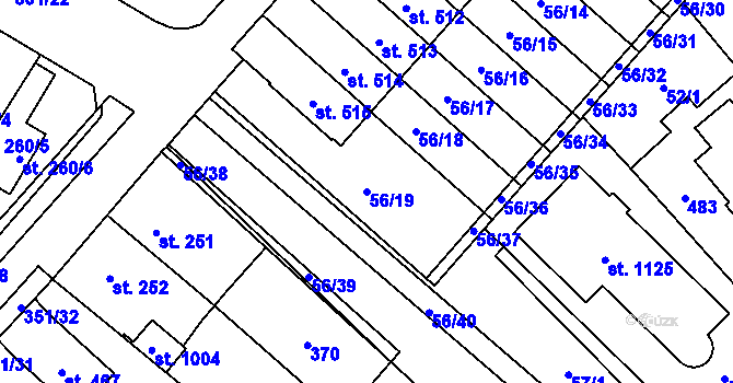 Parcela st. 56/19 v KÚ Studánka, Katastrální mapa