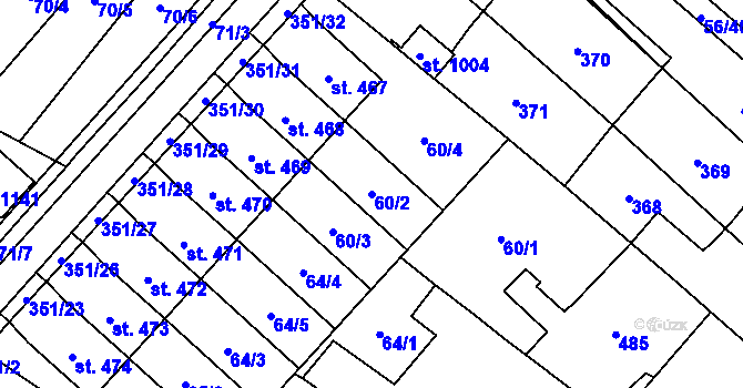 Parcela st. 60/2 v KÚ Studánka, Katastrální mapa