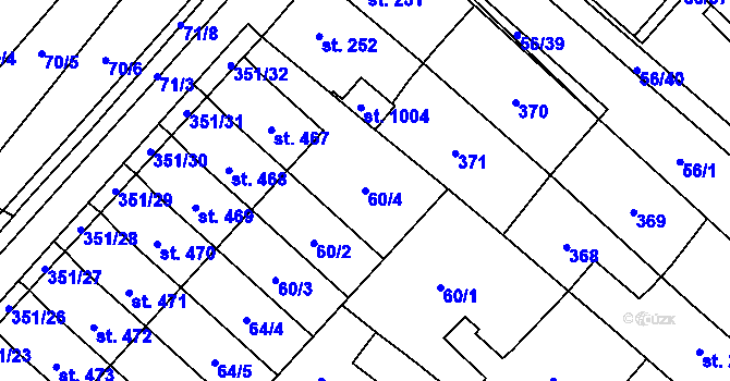 Parcela st. 60/4 v KÚ Studánka, Katastrální mapa