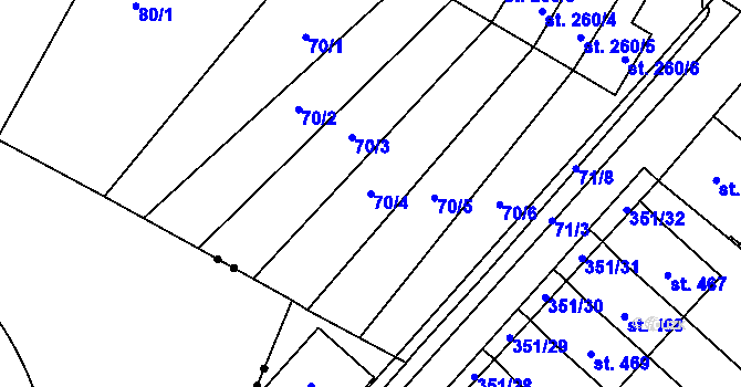 Parcela st. 70/4 v KÚ Studánka, Katastrální mapa