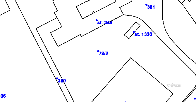 Parcela st. 78/2 v KÚ Studánka, Katastrální mapa