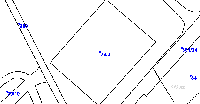 Parcela st. 78/3 v KÚ Studánka, Katastrální mapa