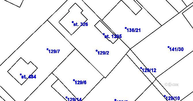 Parcela st. 129/2 v KÚ Studánka, Katastrální mapa