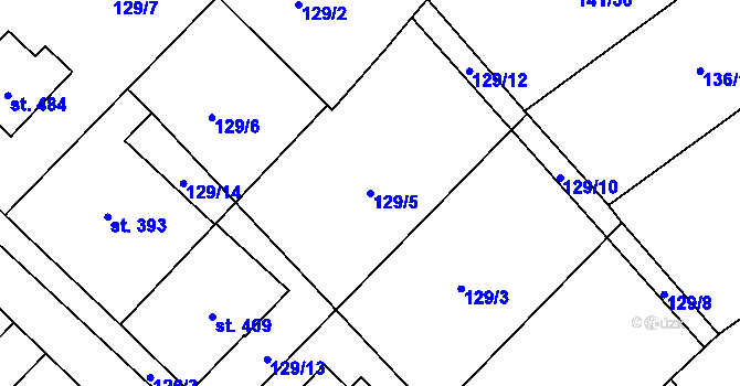 Parcela st. 129/5 v KÚ Studánka, Katastrální mapa
