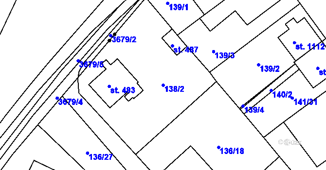 Parcela st. 138/2 v KÚ Studánka, Katastrální mapa