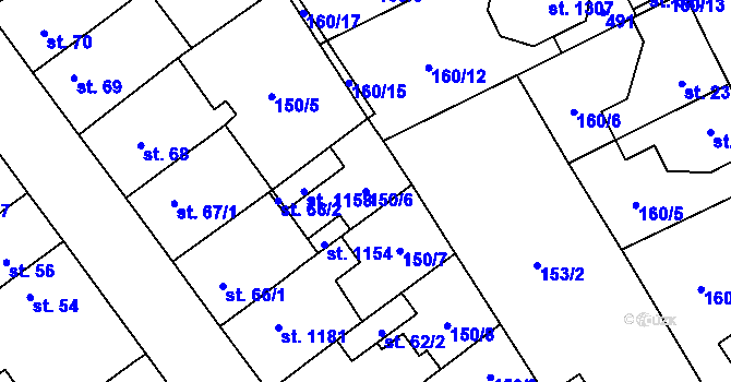 Parcela st. 150/6 v KÚ Studánka, Katastrální mapa
