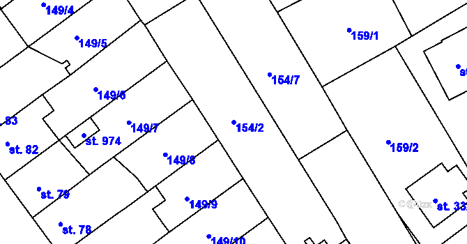 Parcela st. 154/2 v KÚ Studánka, Katastrální mapa