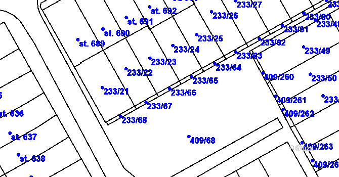 Parcela st. 233/66 v KÚ Studánka, Katastrální mapa