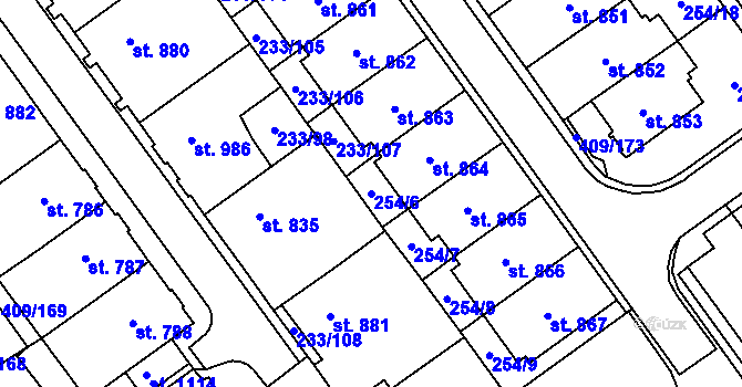 Parcela st. 254/6 v KÚ Studánka, Katastrální mapa