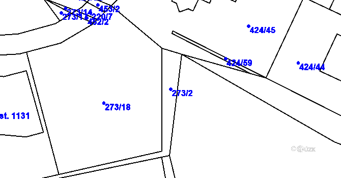 Parcela st. 273/2 v KÚ Studánka, Katastrální mapa