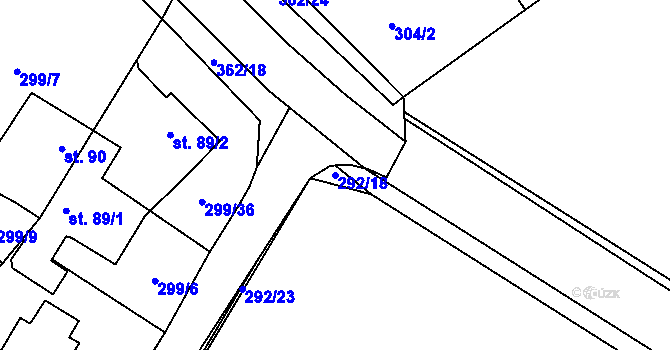 Parcela st. 292/18 v KÚ Studánka, Katastrální mapa