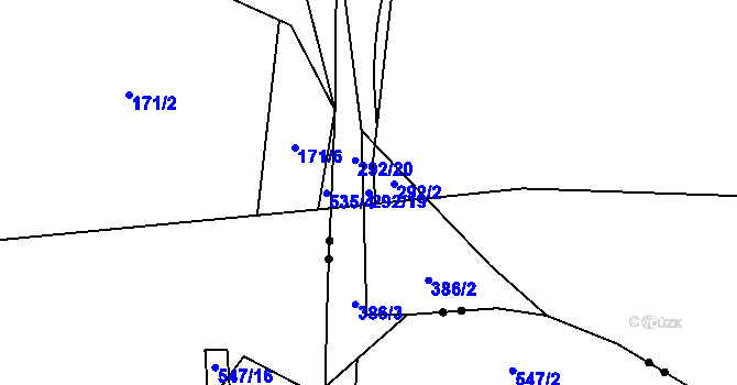 Parcela st. 292/19 v KÚ Studánka, Katastrální mapa