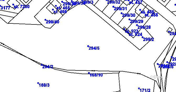 Parcela st. 294/5 v KÚ Studánka, Katastrální mapa