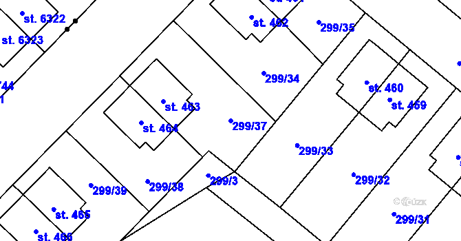 Parcela st. 299/37 v KÚ Studánka, Katastrální mapa