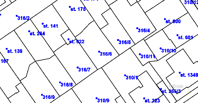 Parcela st. 316/6 v KÚ Studánka, Katastrální mapa