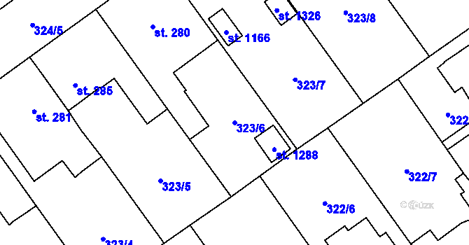 Parcela st. 323/6 v KÚ Studánka, Katastrální mapa