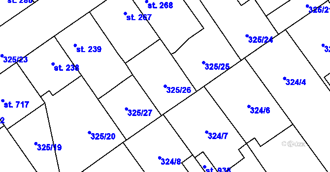 Parcela st. 325/26 v KÚ Studánka, Katastrální mapa