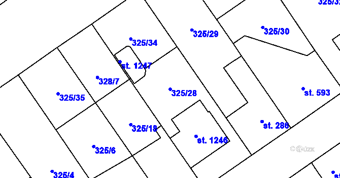 Parcela st. 325/28 v KÚ Studánka, Katastrální mapa
