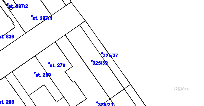 Parcela st. 325/37 v KÚ Studánka, Katastrální mapa