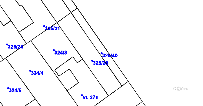 Parcela st. 325/40 v KÚ Studánka, Katastrální mapa