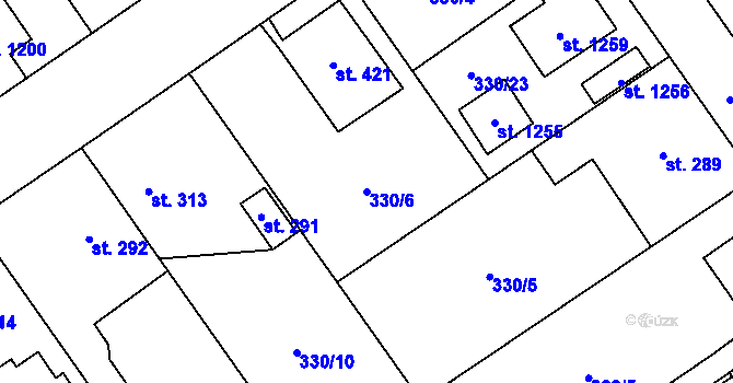Parcela st. 330/6 v KÚ Studánka, Katastrální mapa