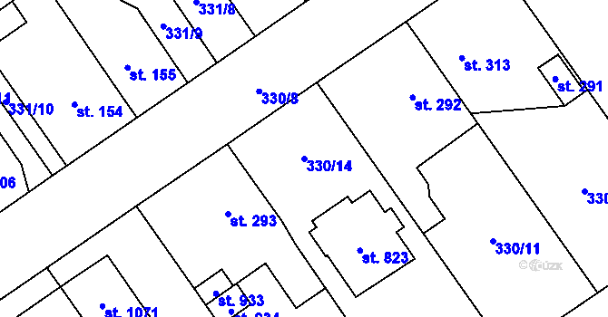 Parcela st. 330/14 v KÚ Studánka, Katastrální mapa