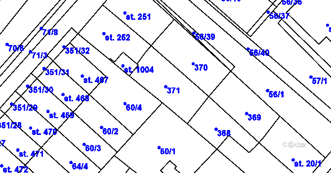 Parcela st. 371 v KÚ Studánka, Katastrální mapa