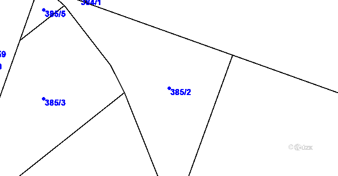 Parcela st. 385/2 v KÚ Studánka, Katastrální mapa