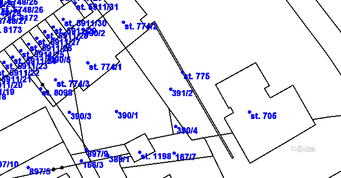 Parcela st. 391/2 v KÚ Studánka, Katastrální mapa