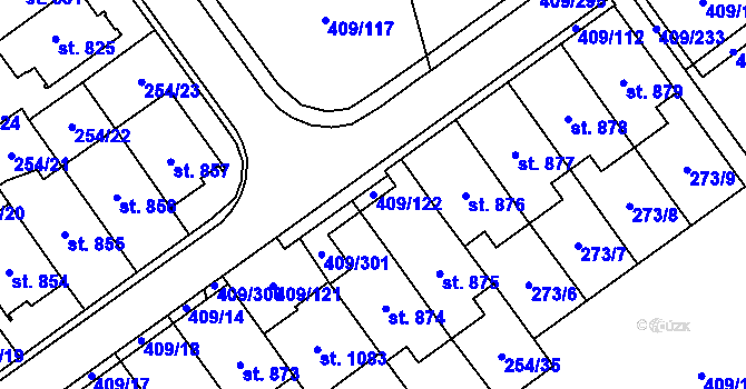 Parcela st. 409/122 v KÚ Studánka, Katastrální mapa