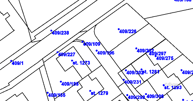 Parcela st. 409/196 v KÚ Studánka, Katastrální mapa