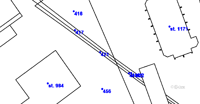 Parcela st. 421 v KÚ Studánka, Katastrální mapa