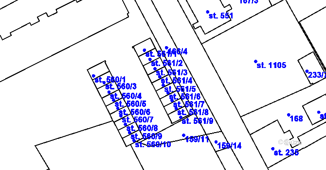 Parcela st. 561/5 v KÚ Studánka, Katastrální mapa