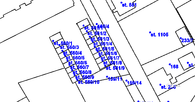 Parcela st. 561/6 v KÚ Studánka, Katastrální mapa