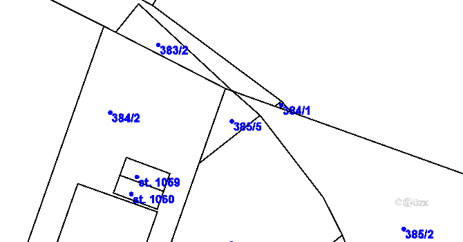 Parcela st. 385/5 v KÚ Studánka, Katastrální mapa