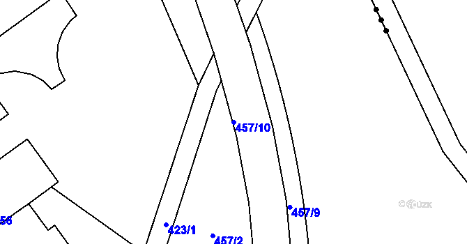 Parcela st. 457/10 v KÚ Studánka, Katastrální mapa