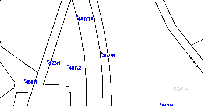 Parcela st. 457/9 v KÚ Studánka, Katastrální mapa