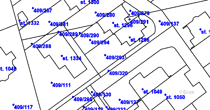 Parcela st. 409/293 v KÚ Studánka, Katastrální mapa