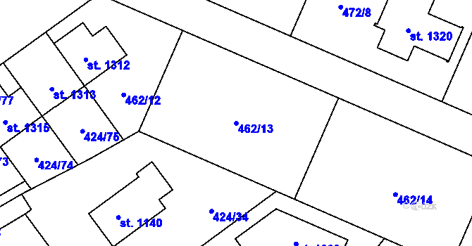 Parcela st. 462/13 v KÚ Studánka, Katastrální mapa