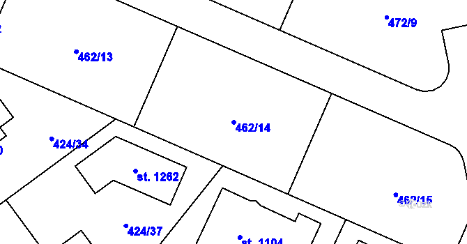 Parcela st. 462/14 v KÚ Studánka, Katastrální mapa