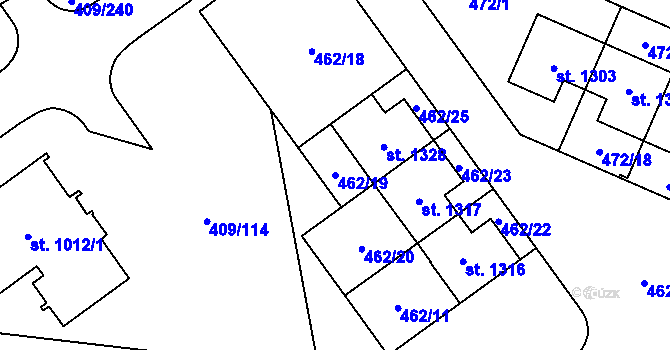 Parcela st. 462/19 v KÚ Studánka, Katastrální mapa