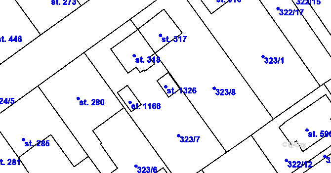 Parcela st. 1326 v KÚ Studánka, Katastrální mapa