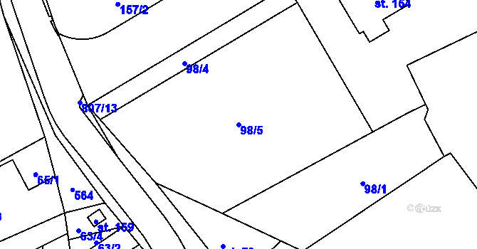 Parcela st. 98/5 v KÚ Spojil, Katastrální mapa