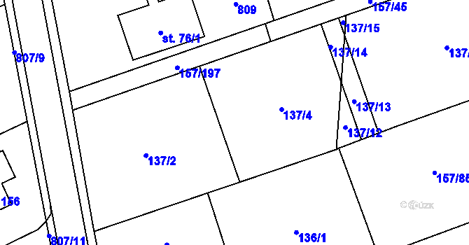 Parcela st. 137/3 v KÚ Spojil, Katastrální mapa