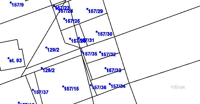 Parcela st. 157/32 v KÚ Spojil, Katastrální mapa
