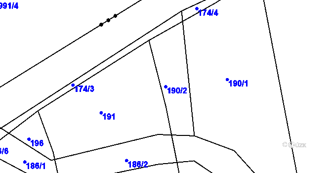 Parcela st. 190/2 v KÚ Spojil, Katastrální mapa